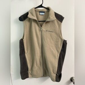 Columbia Beige and Dark Brown Fleece Vest